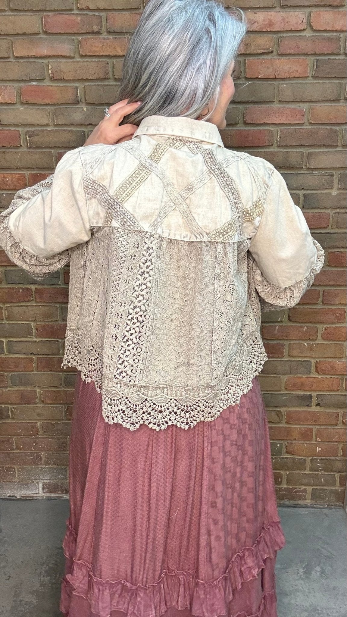 Crochet Lace Bell Sleeve Jacket - Vintage Vault Boutique