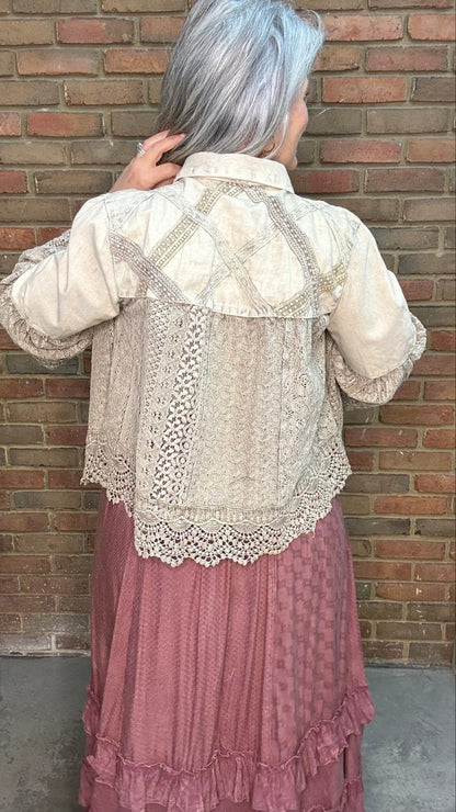 Crochet Lace Bell Sleeve Jacket - Vintage Vault Boutique