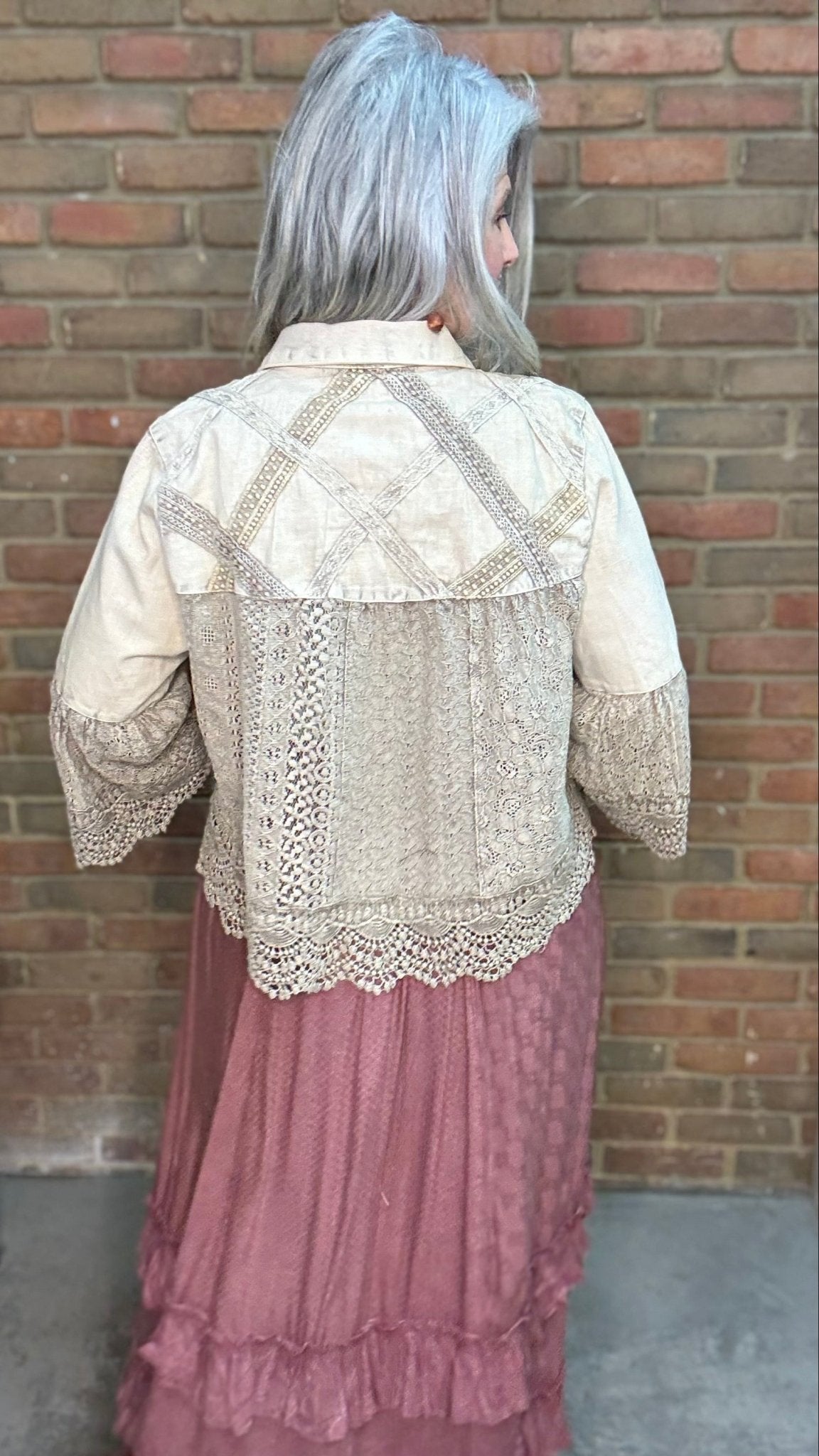 Crochet Lace Bell Sleeve Jacket - Vintage Vault Boutique
