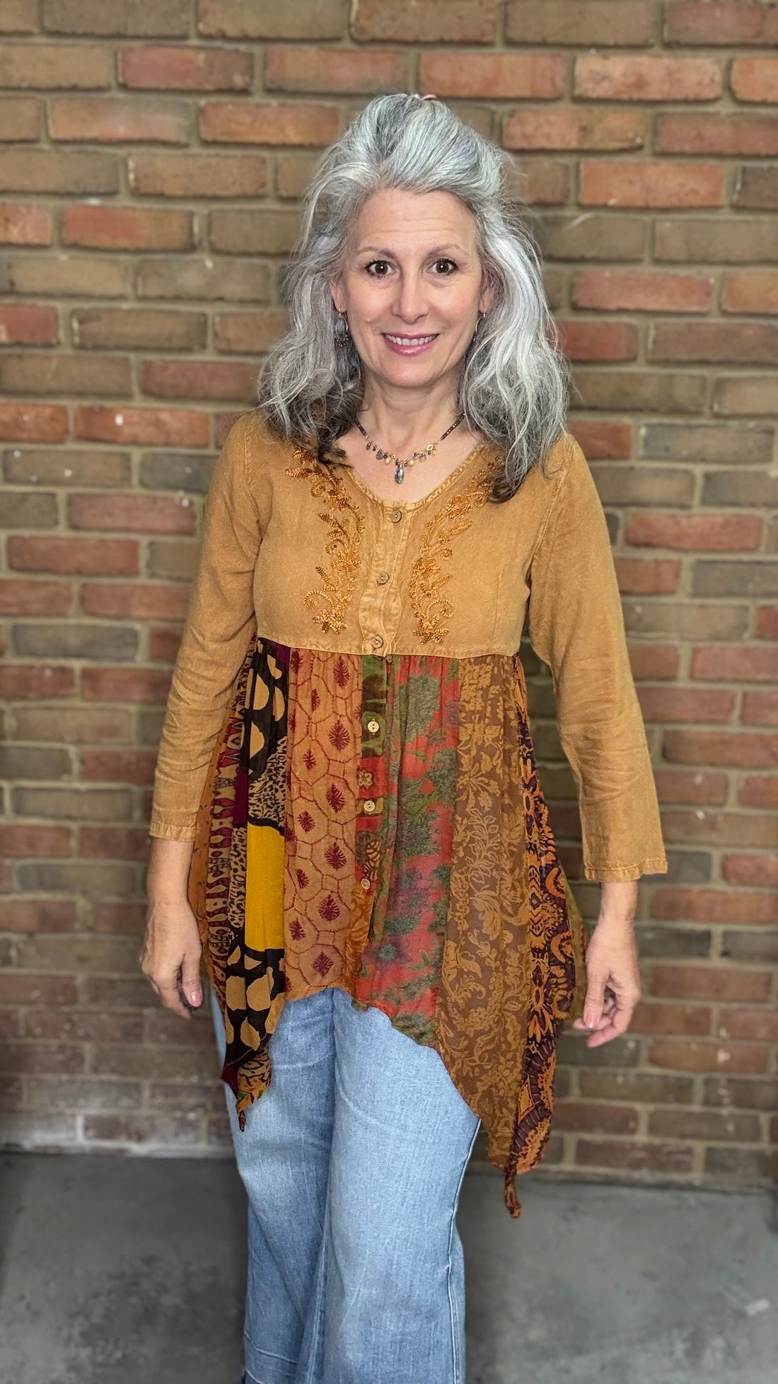 Rustic Bohemian Embroidered Top