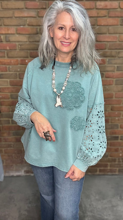 Eyelet Lace Pullover