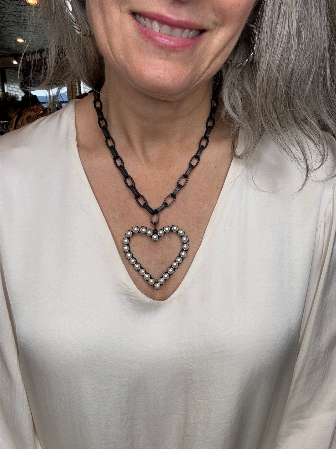 Pearl Heart Necklace - Smutt