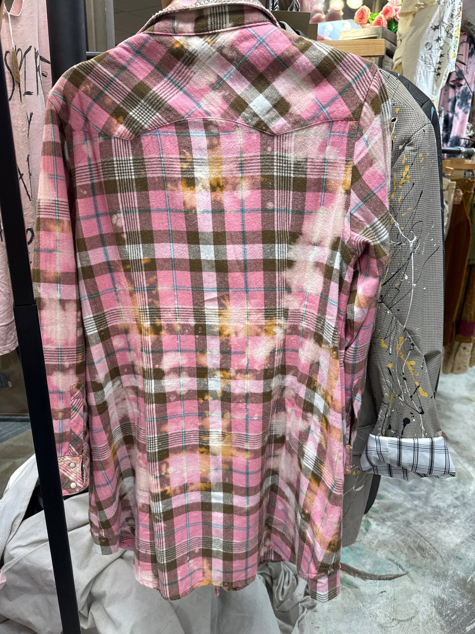 Pink Plaid Snap Front - Vintage Vault Boutique