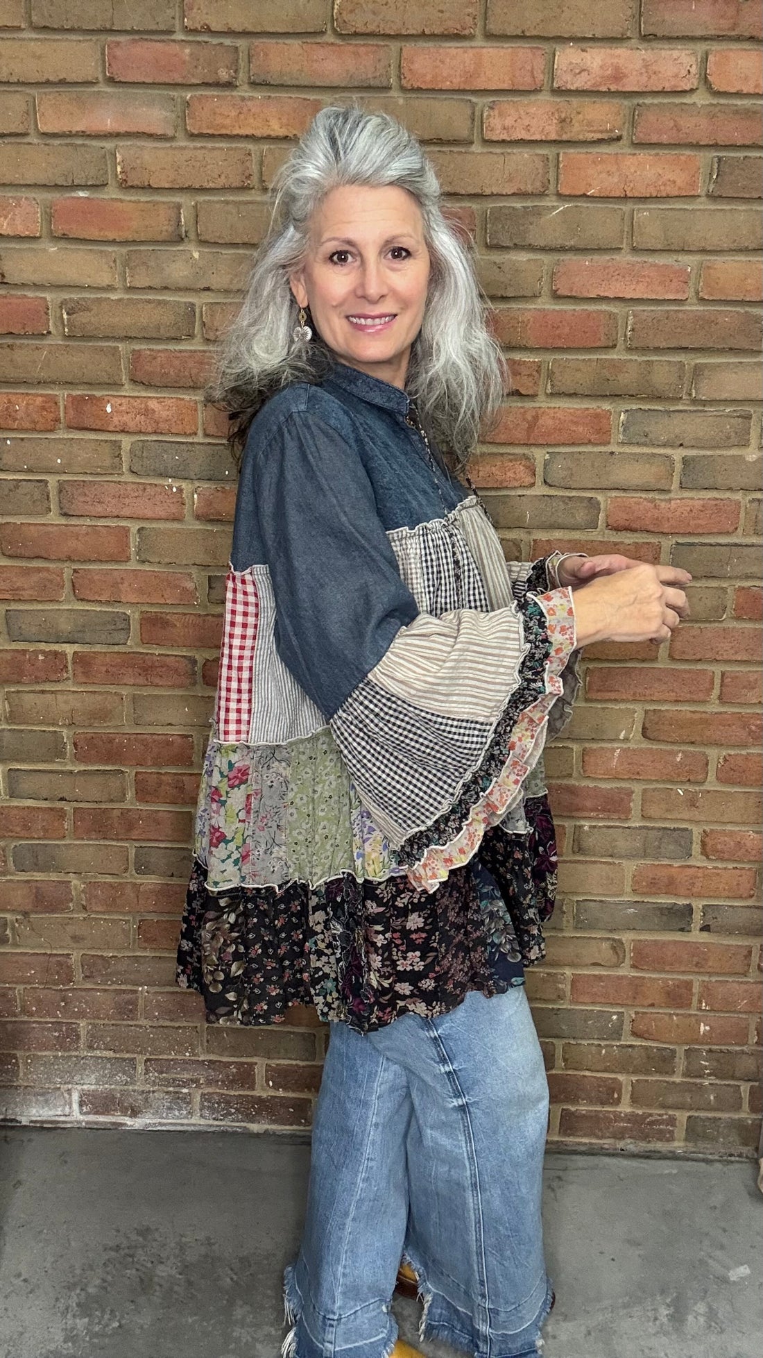 Artistic Fusion Overdyed Tiered Top