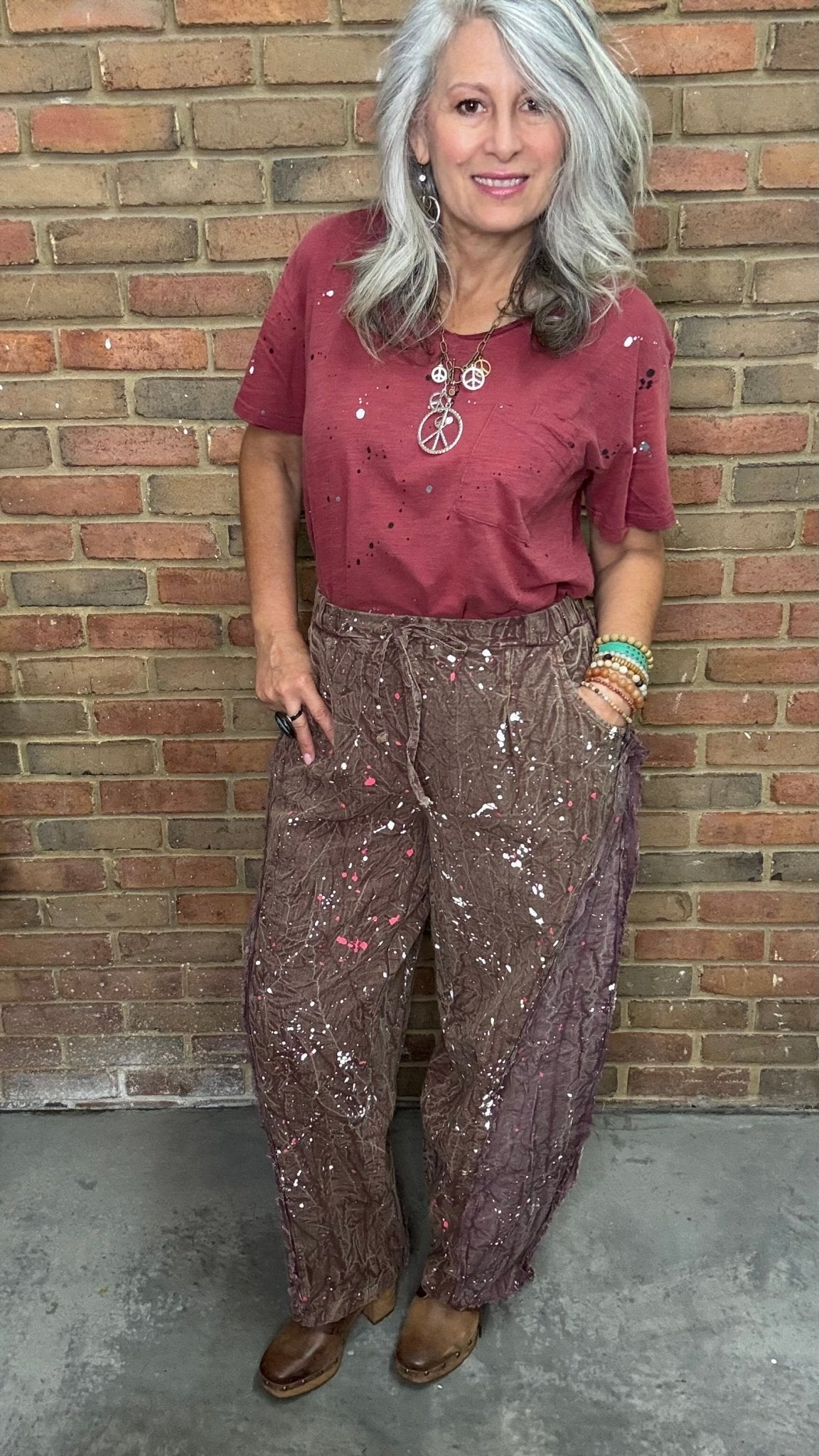 Taking Sides Pants - Sunset - Vintage Vault Boutique