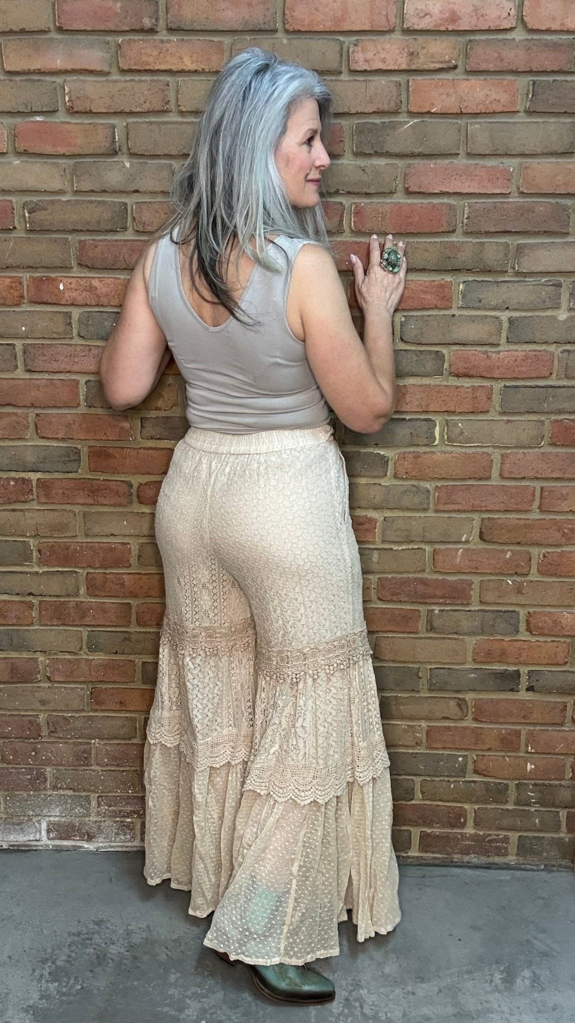 Boho Tiered Lace Pant - Vintage Vault Boutique