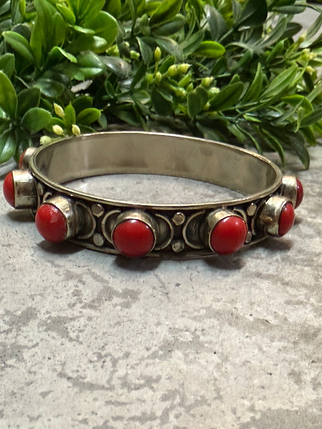Red Semi Precious Stone Bracelet