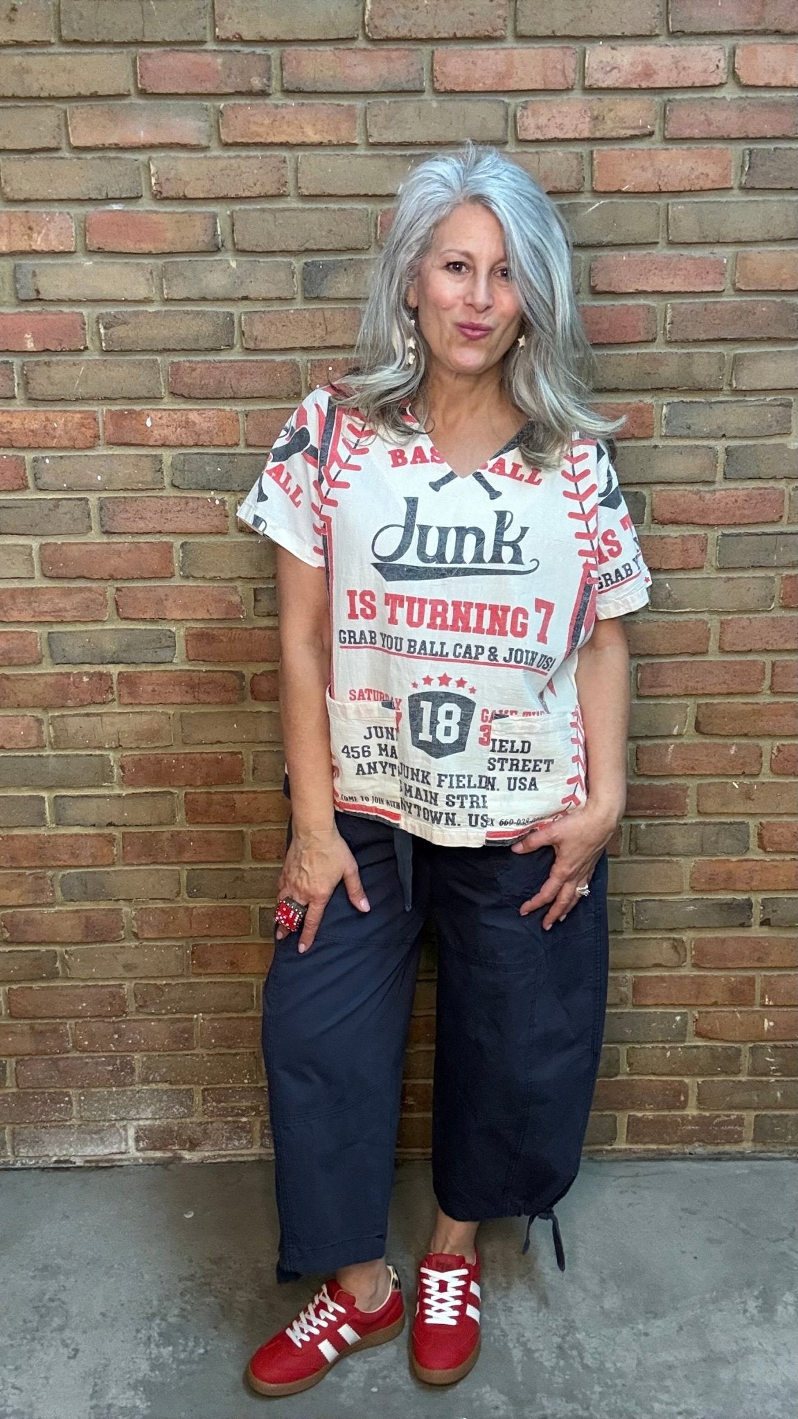 Navy Cargo Pull On Pant - Vintage Vault Boutique