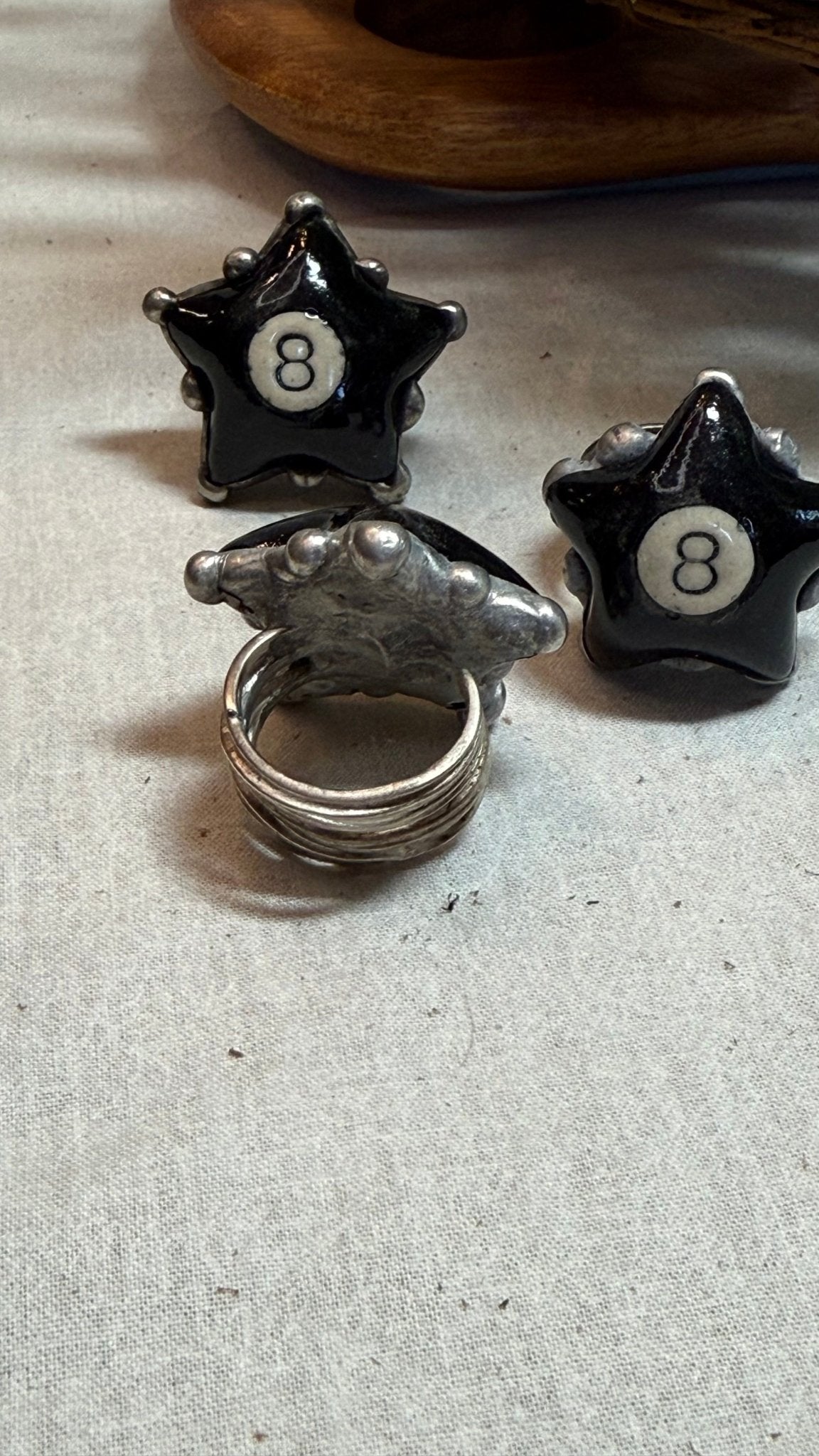 Eight Ball Adjustable Ring - Vintage Vault Boutique