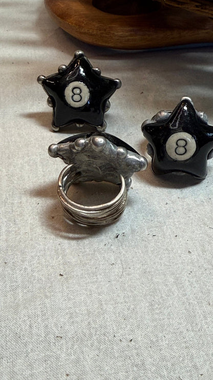Eight Ball Adjustable Ring - Vintage Vault Boutique
