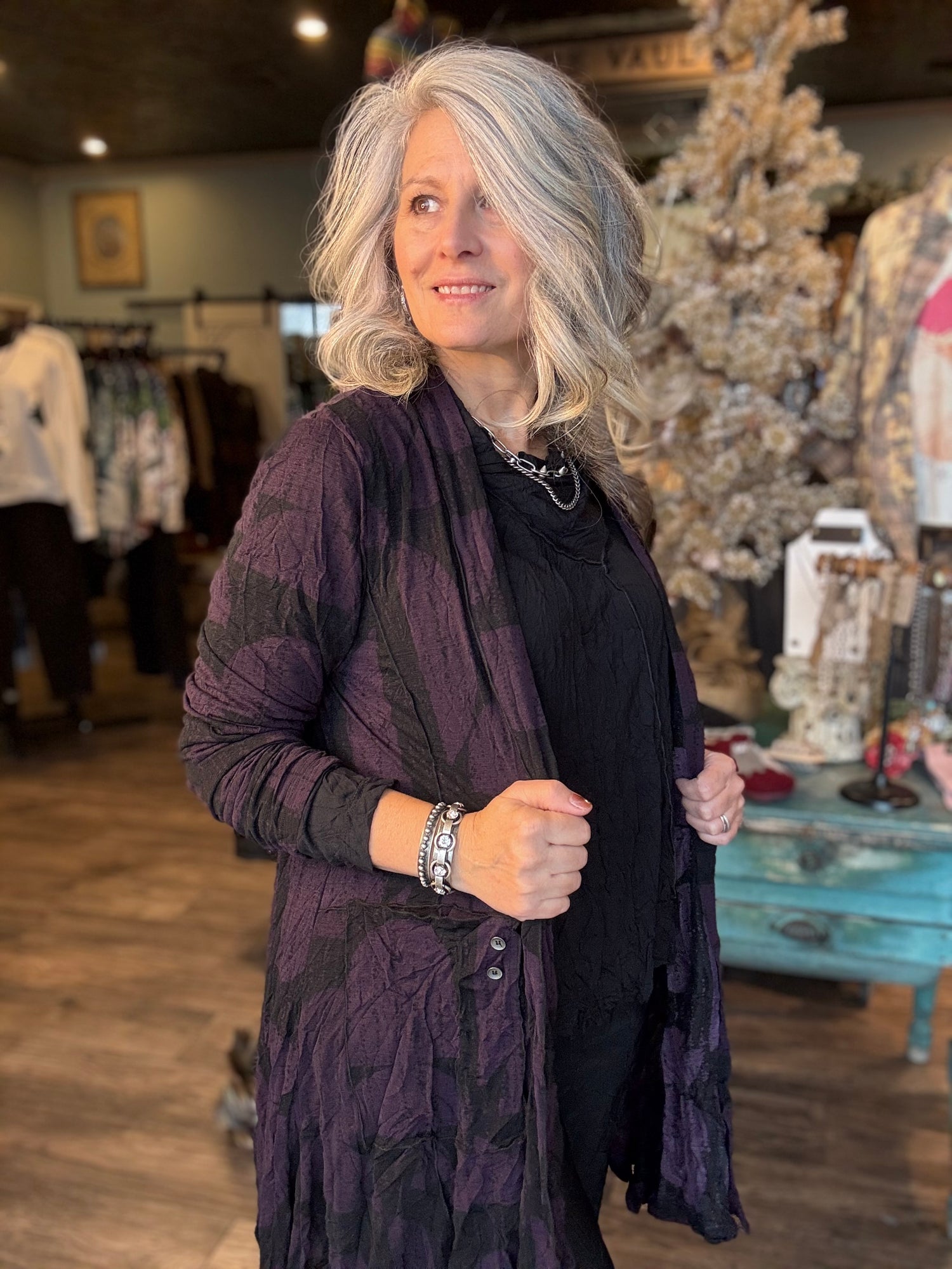 Amara Mesh Cardigan  Maple Print