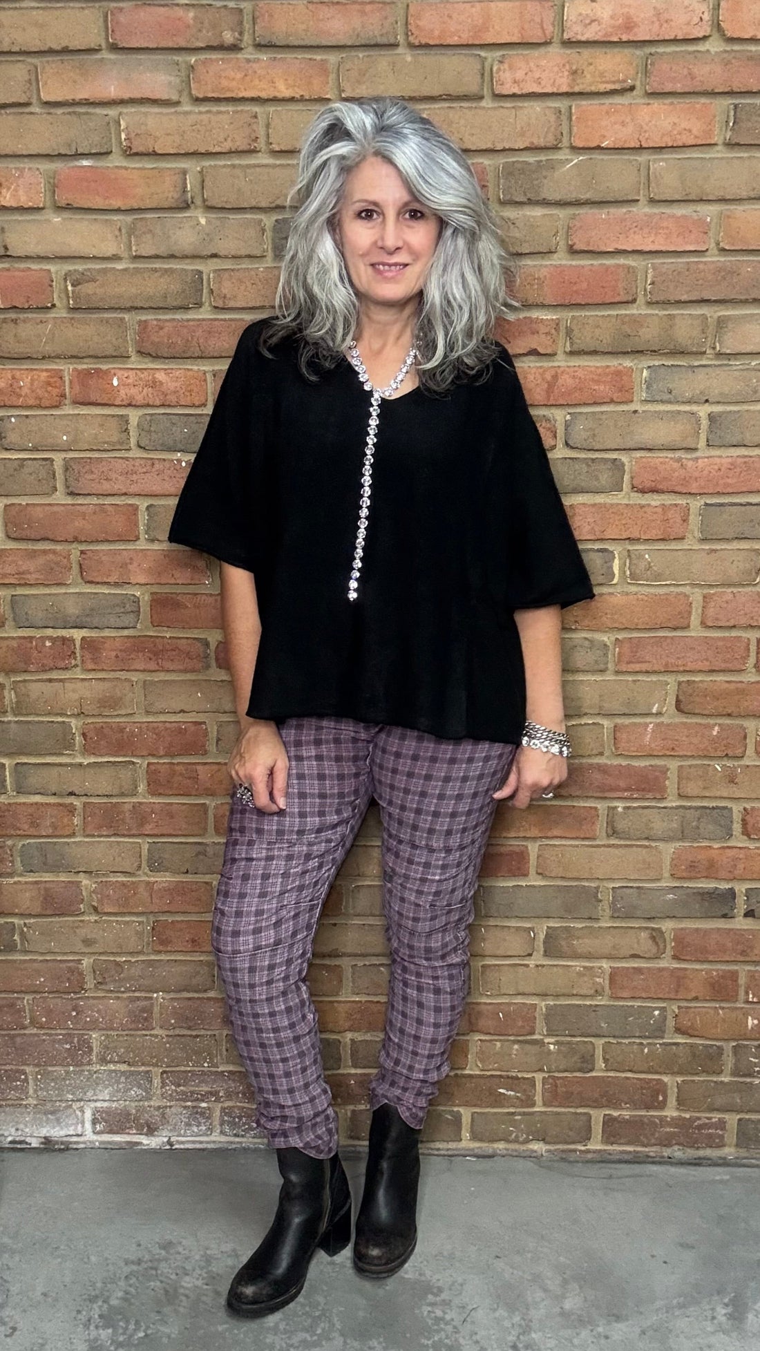 Lilac Plaid Jogger Pant