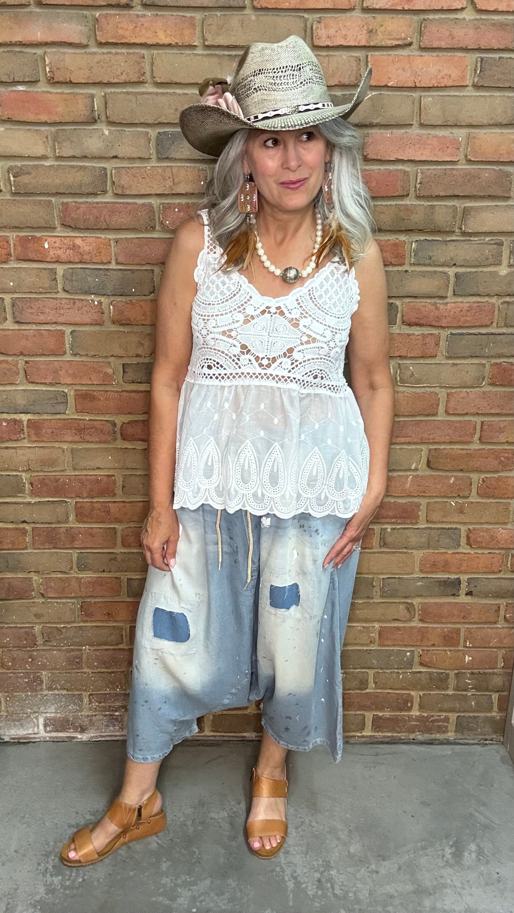 Crochet Embroidery Tank Top
