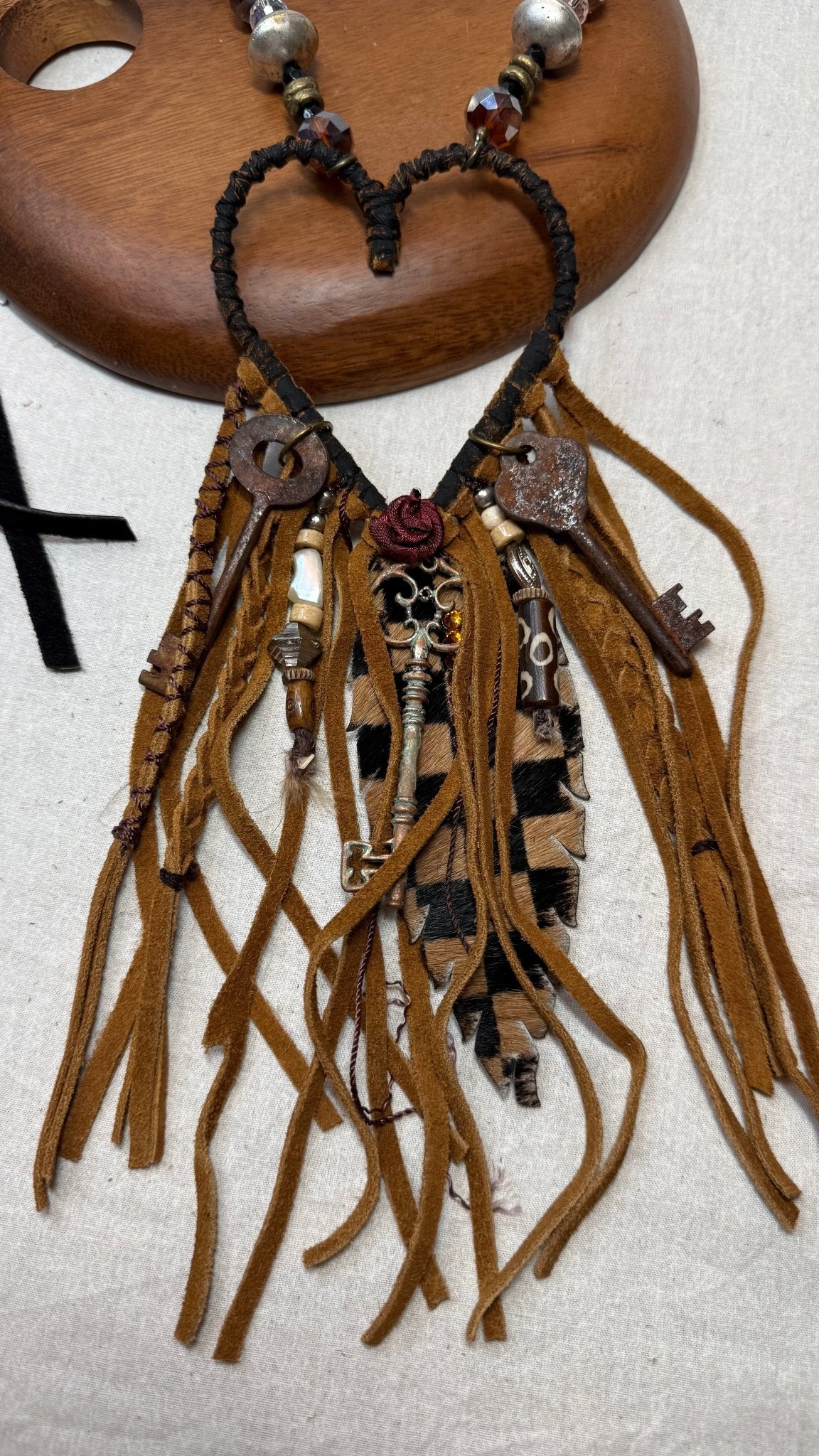 Open Heart Leather Necklace - Vintage Vault Boutique