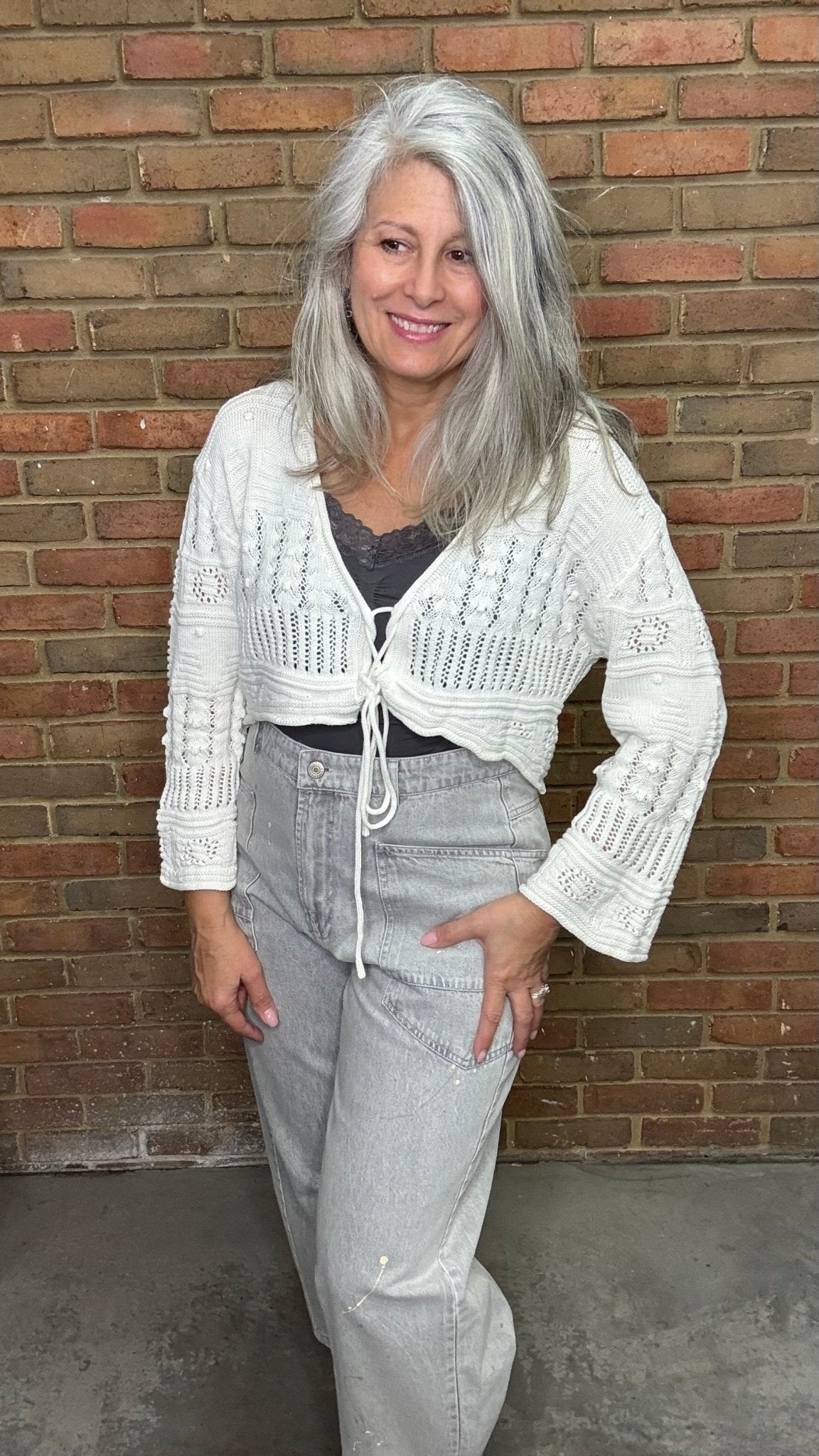 Knit Bell Sleeve Crop Sweater Top - Vintage Vault Boutique