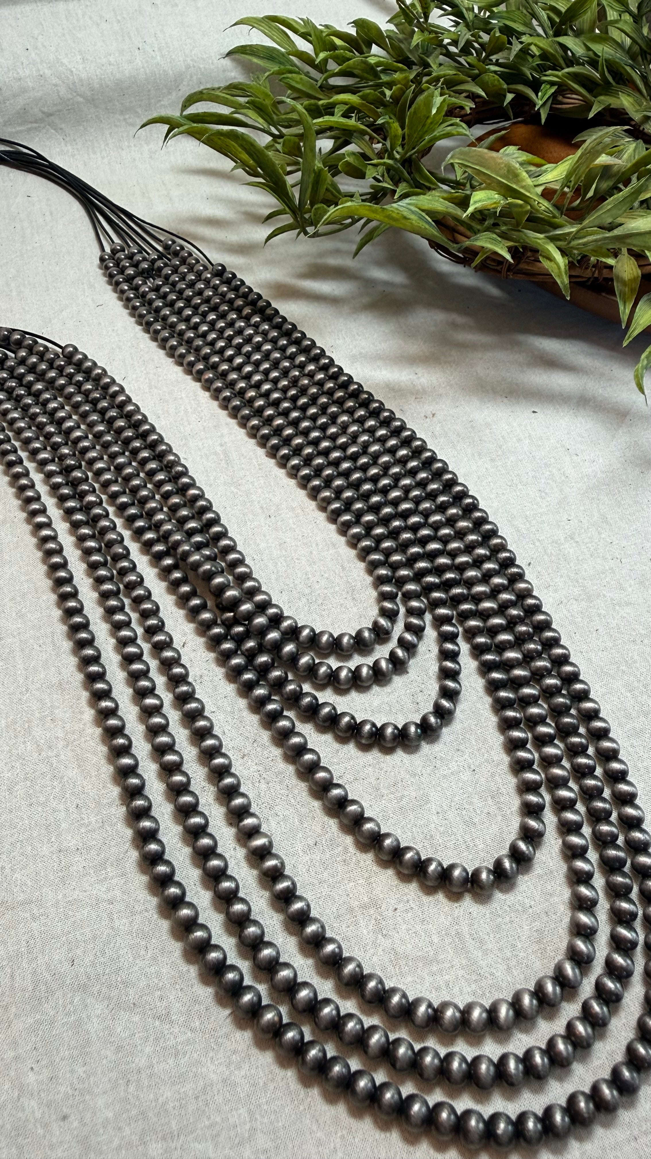 Threaded Multi Strand Desert Pearl Necklace