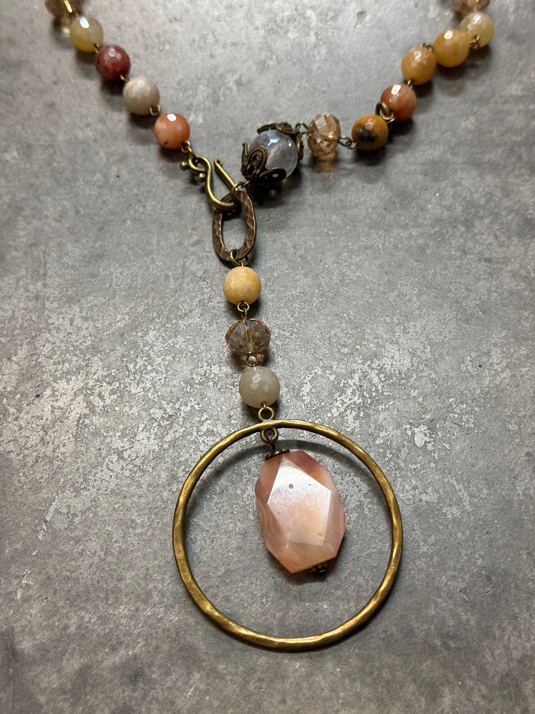 Carol Su Encircled Stone Necklace