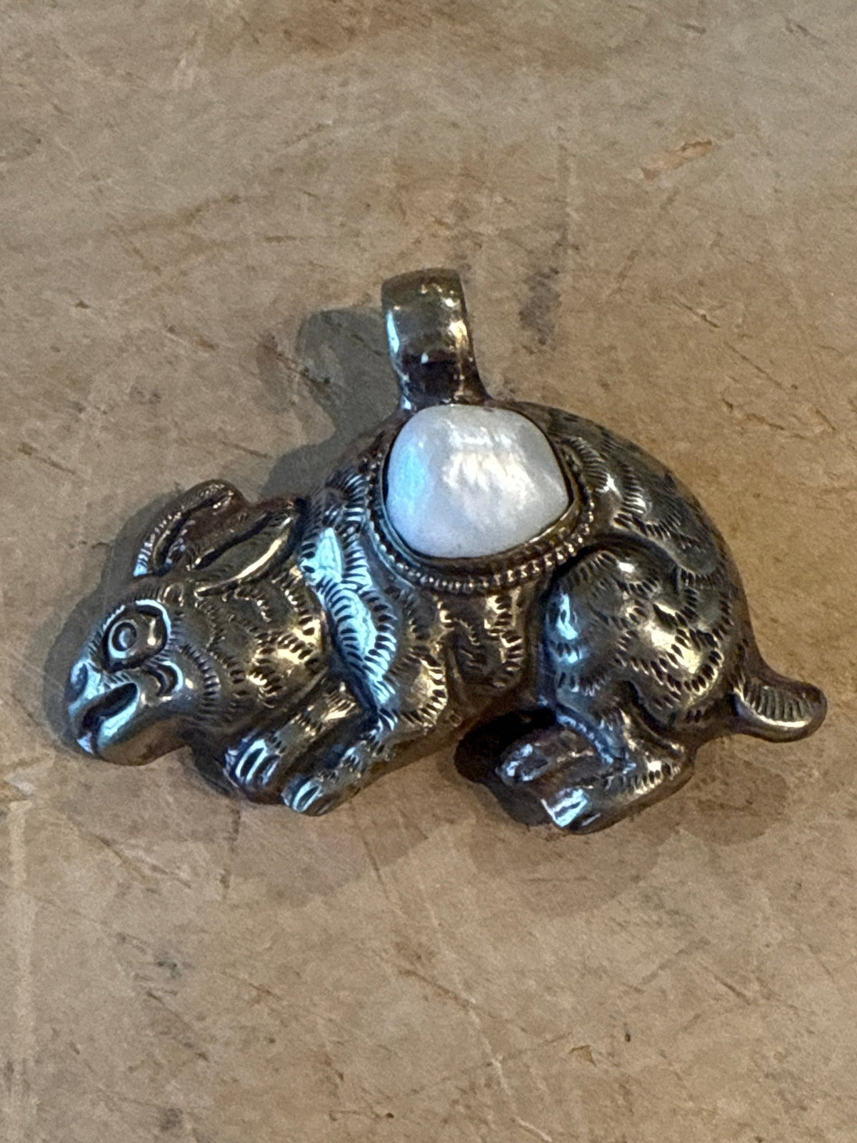 Rabbit with Stone Pendant - Vintage Vault Boutique