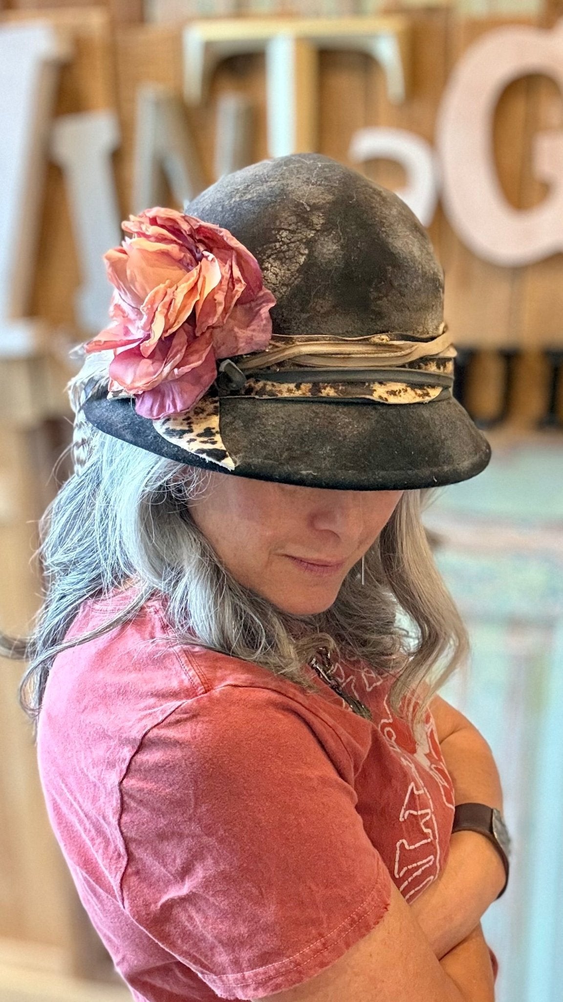 Pink Rose Bucket Hat by A Rare Bird - Vintage Vault Boutique