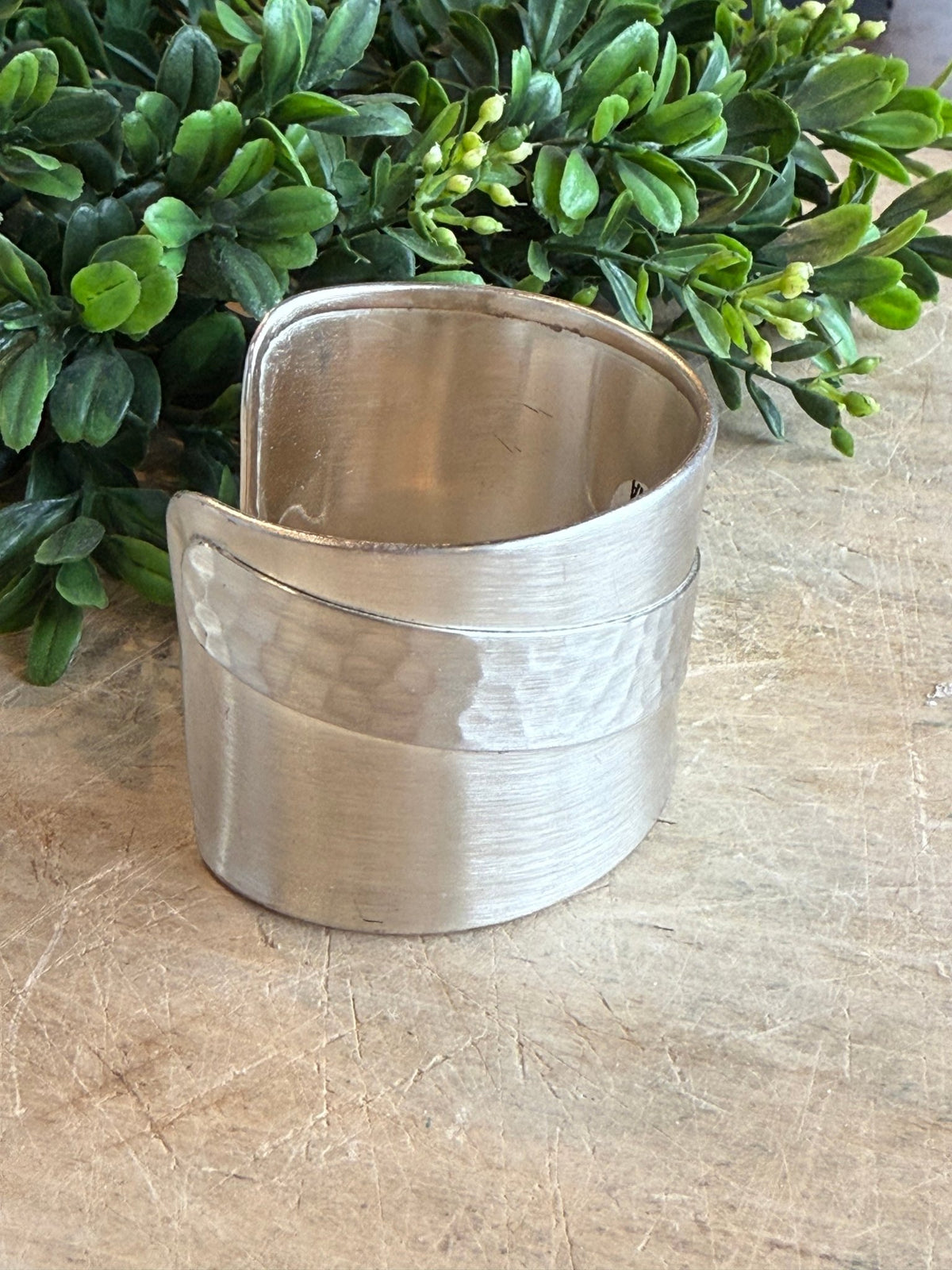 Hammered Silver Detail Cuff - Vintage Vault Boutique