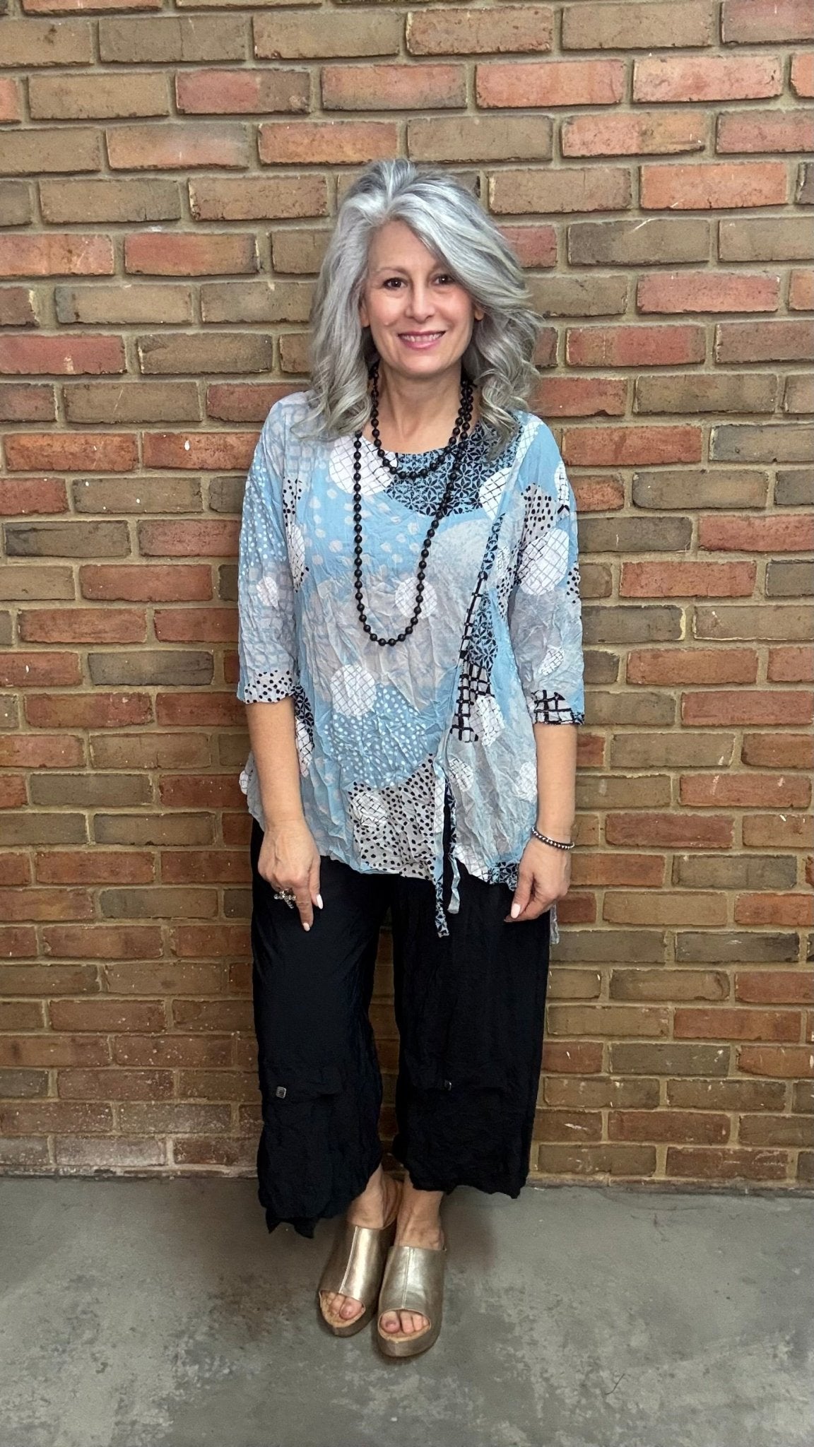 Laurie Top - Sky - Vintage Vault Boutique