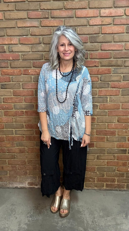 Laurie Top - Sky - Vintage Vault Boutique
