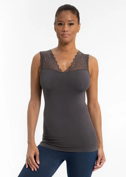 Lace Inset Top Multiple Colors