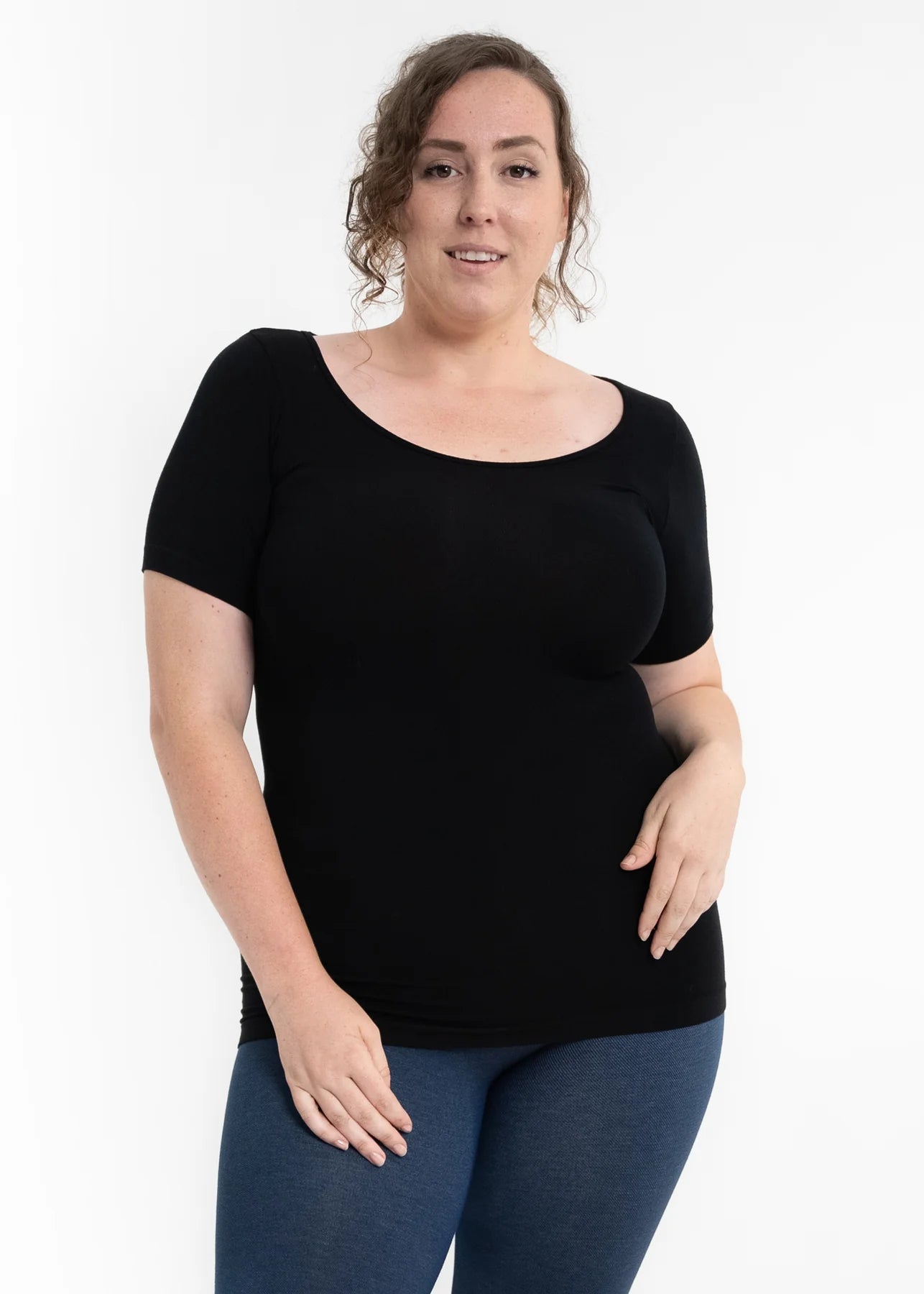 Short Sleeve Basic Top - Vintage Vault Boutique