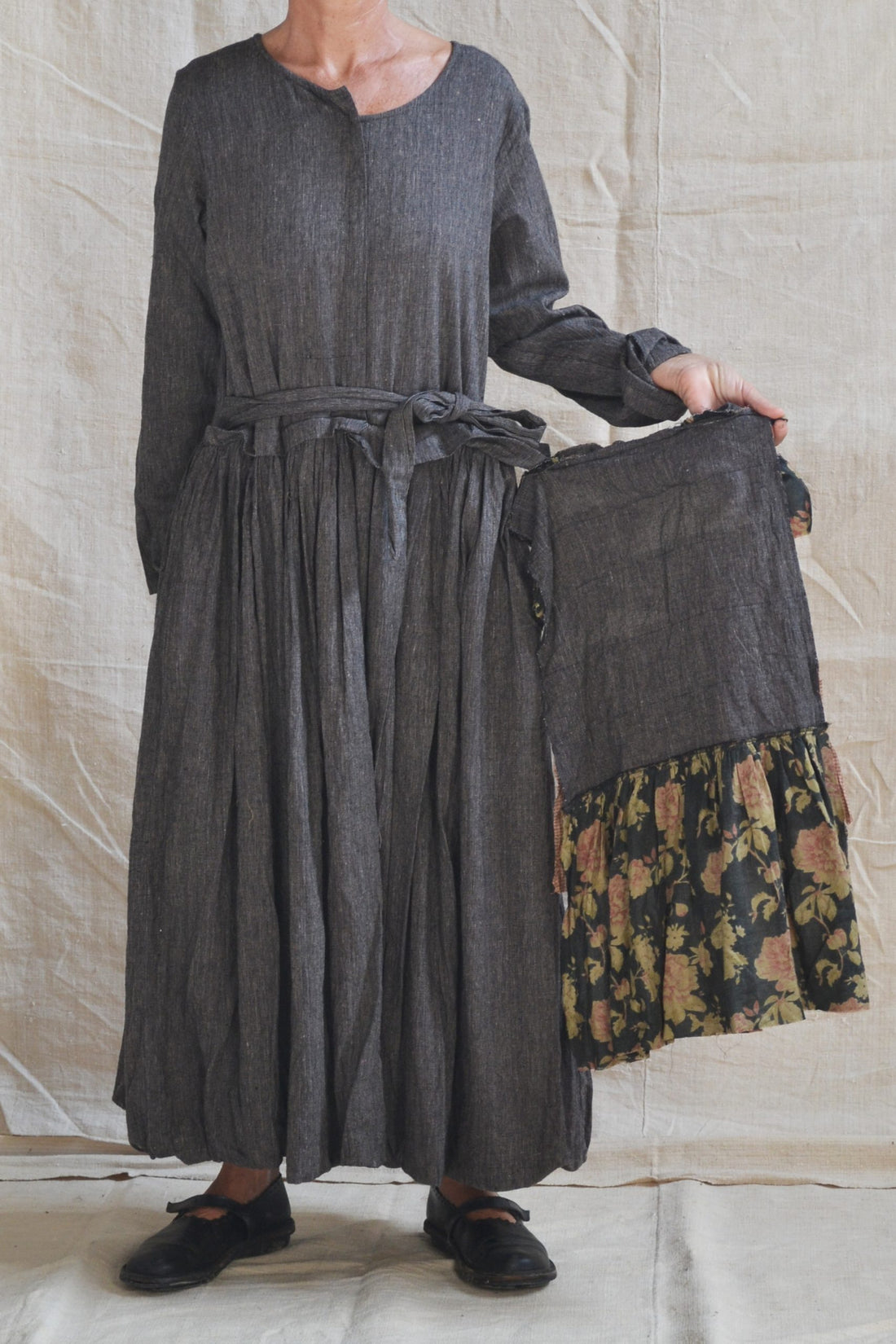 Black Linen Country Dress