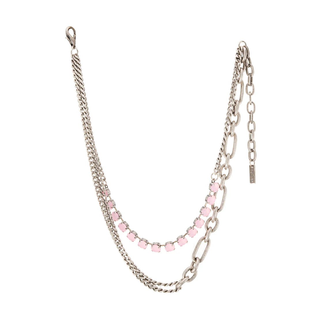 Cricket Necklace Antique Silver/Petal Pink - Vintage Vault Boutique