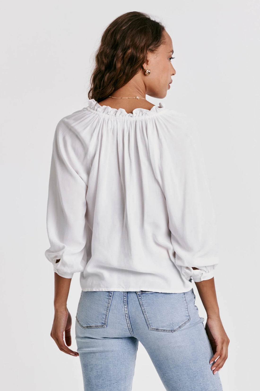 Jayla Lace Seam Blouse WHITE  