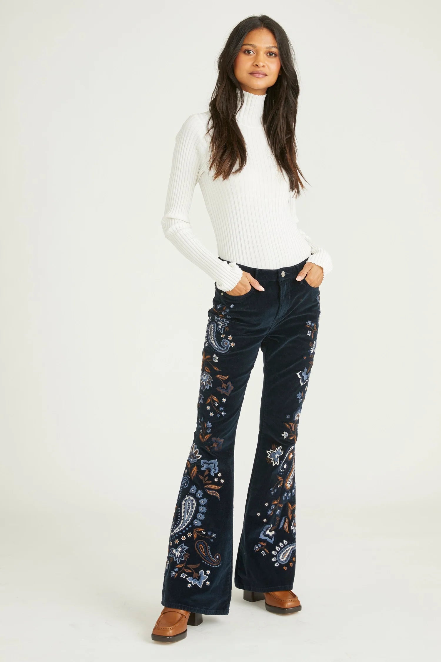 Farrah Paisley Flare Jean