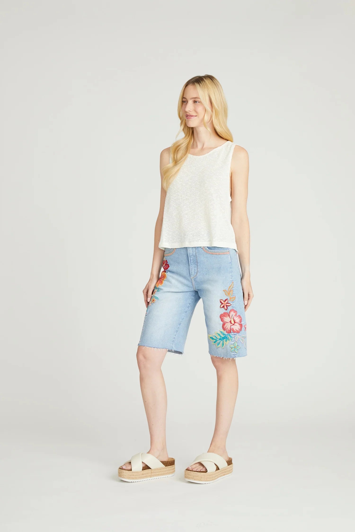 Hibiscus Denim Jorts
