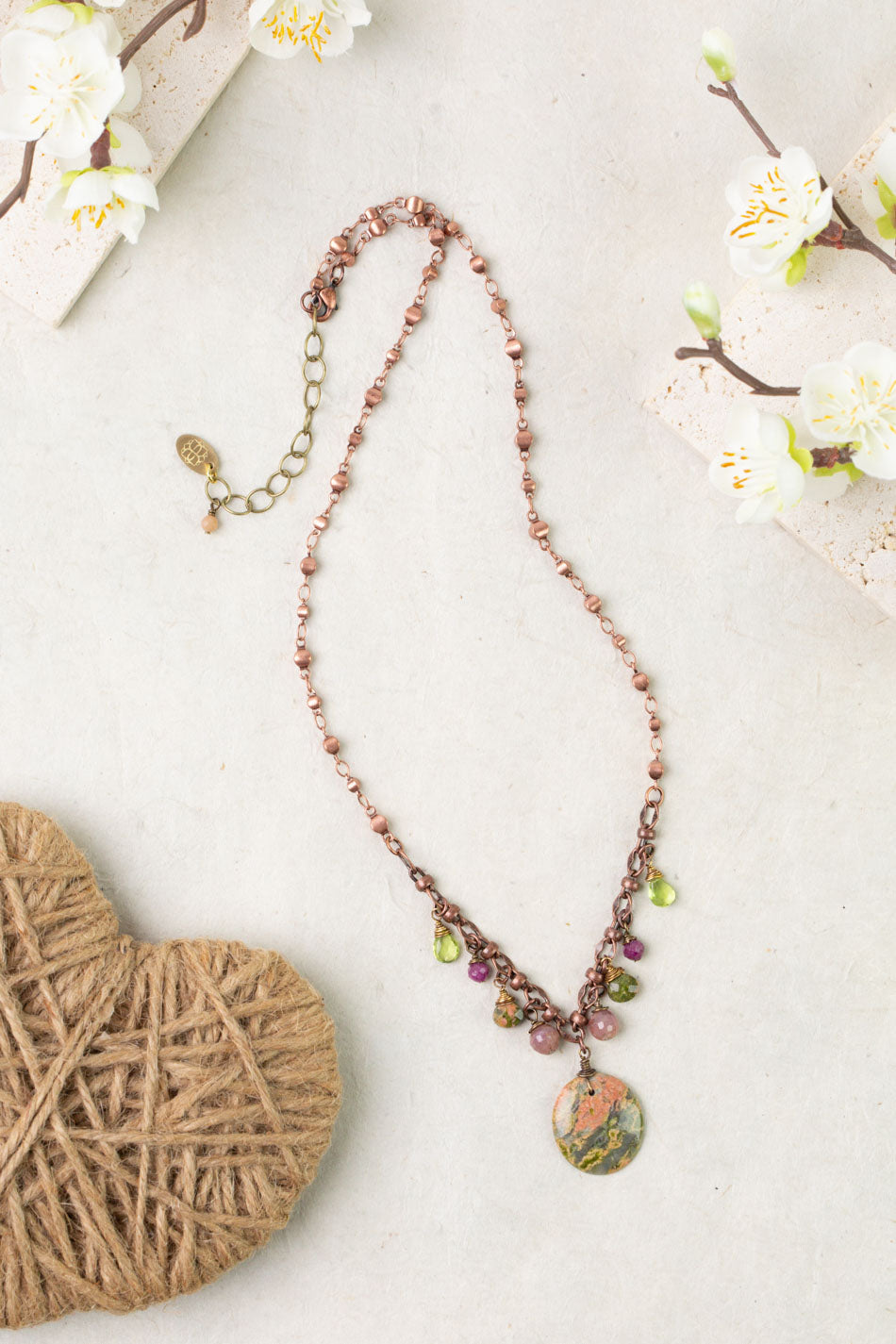 Dominion Unakite Focal Statement Necklace 007N