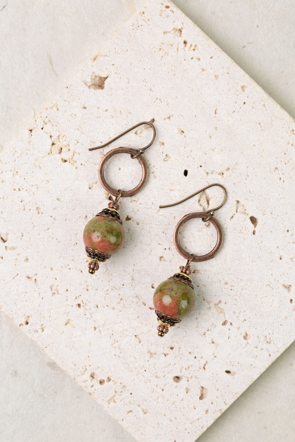 Dominion Unakite Dangle Earrings 019E