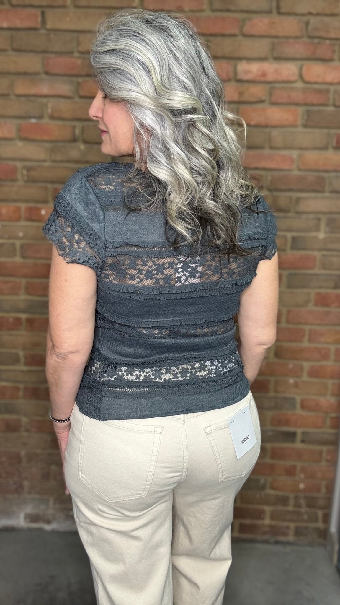 Lace Short Sleeve Top - Vintage Vault Boutique