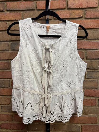 Eyelet Tie Front Vest