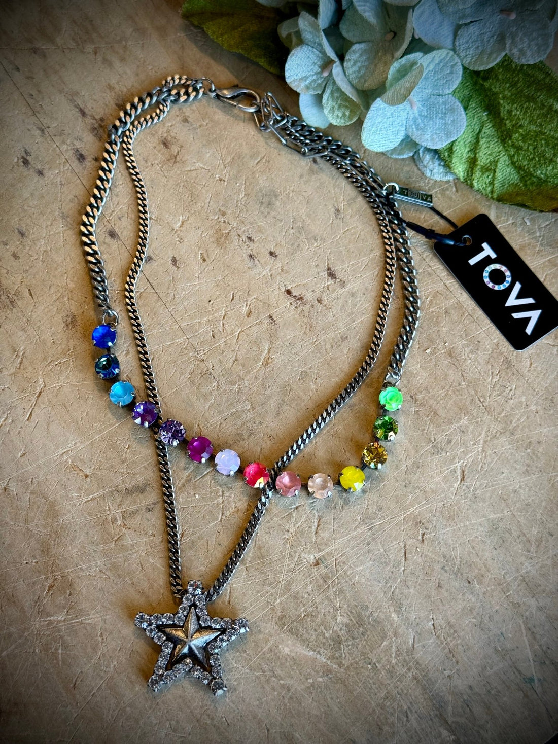 Layered Star Necklace Candy Crush/Antique Silver - Vintage Vault Boutique