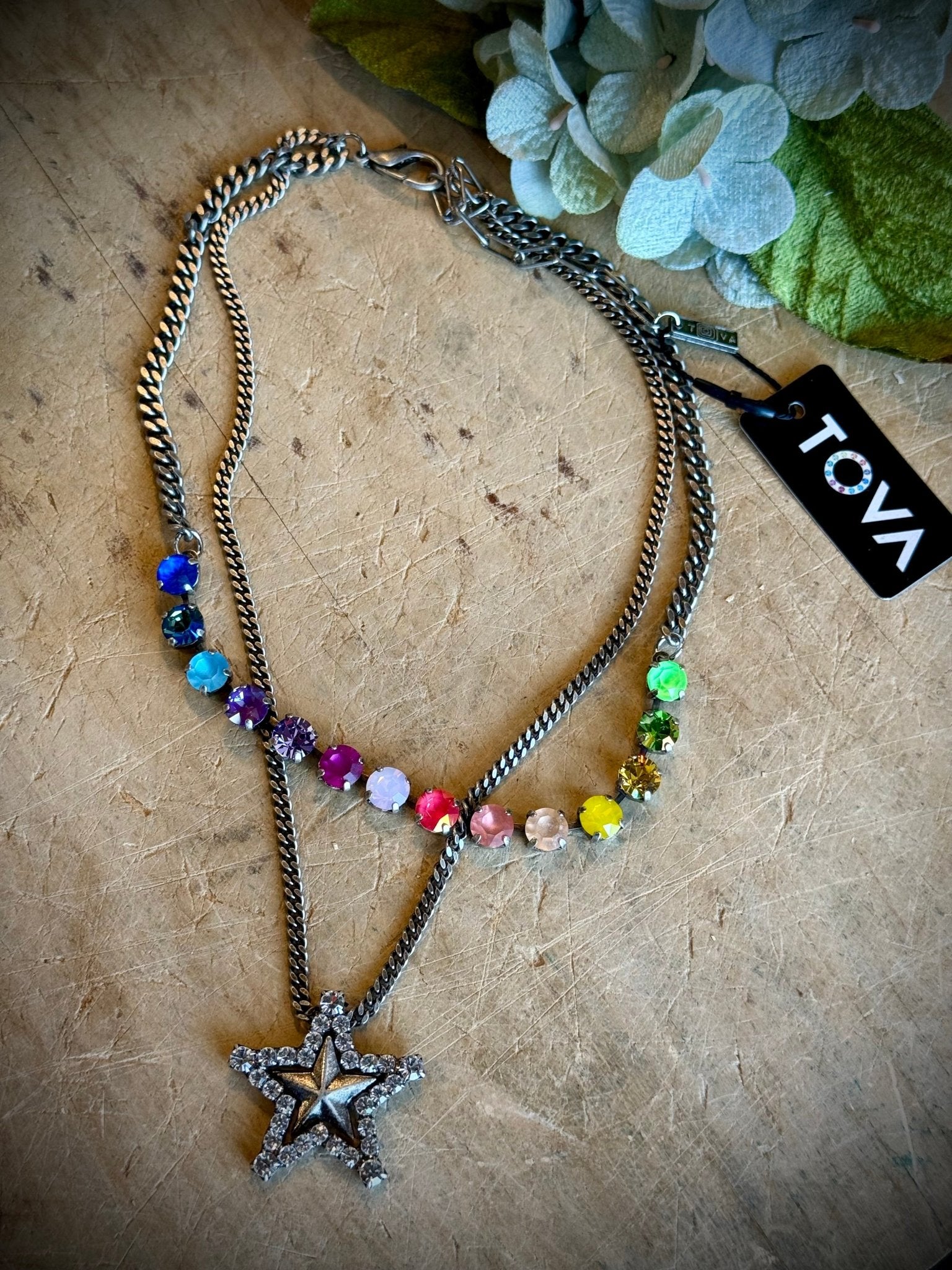 Layered Star Necklace Candy Crush/Antique Silver - Vintage Vault Boutique