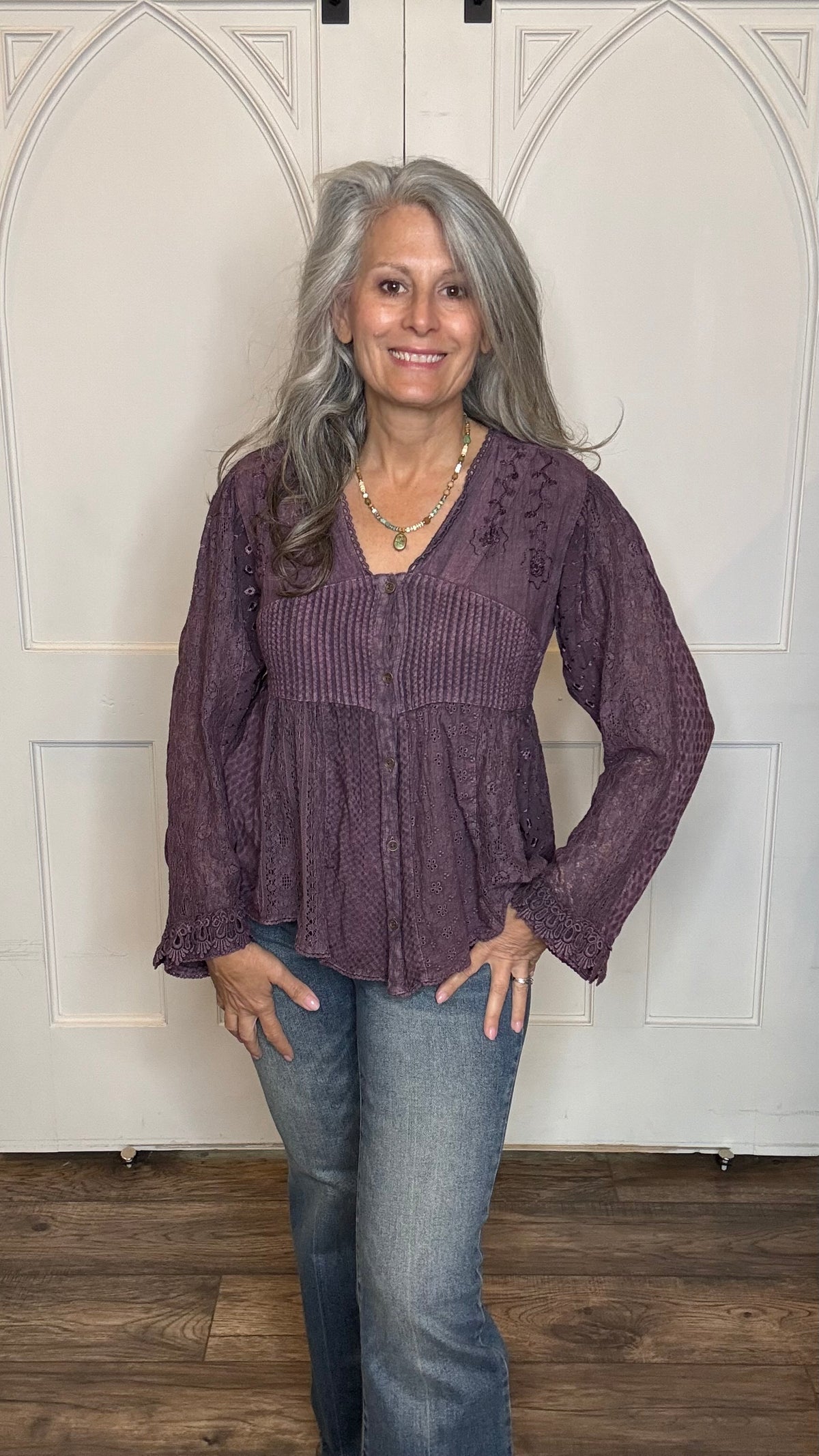 Boho Lace Peplum Top