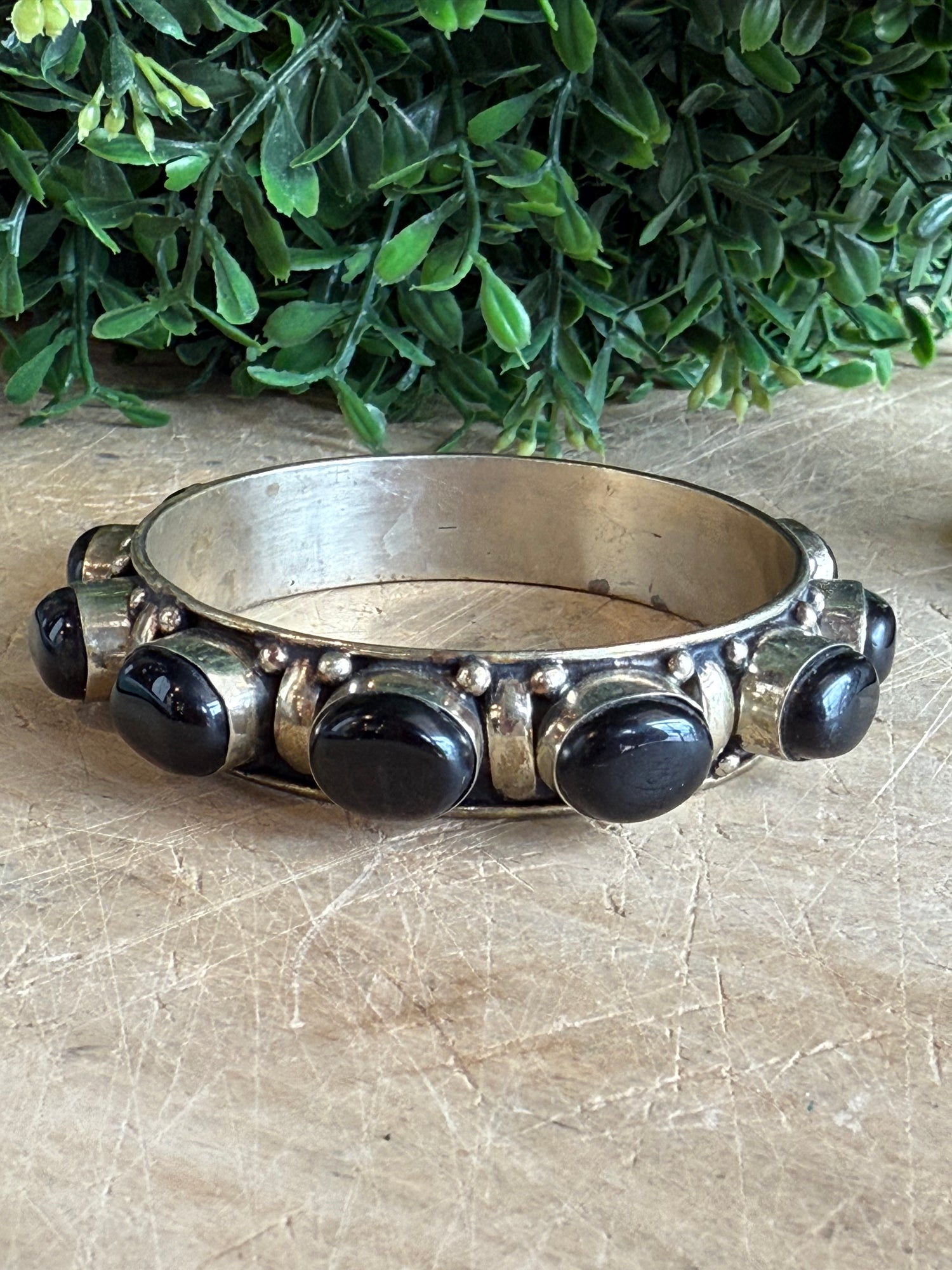 Onyx Bangle Bracelet