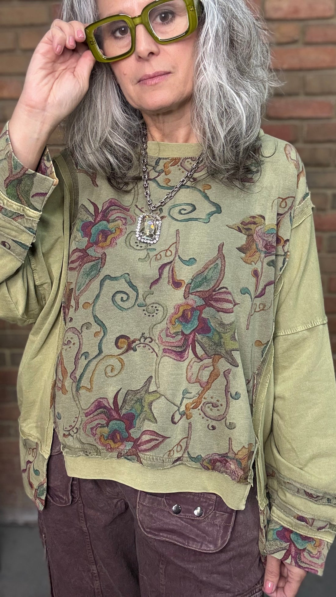 Flower Printed High Low Top