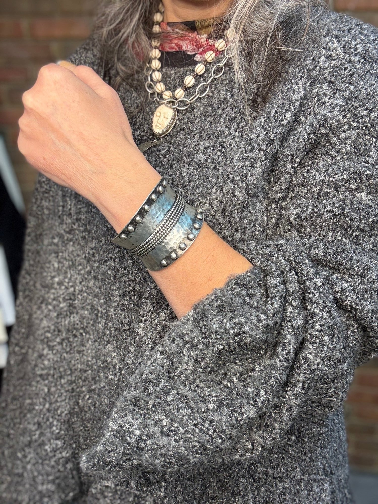 Distressed Embellished Cuff - Vintage Vault Boutique