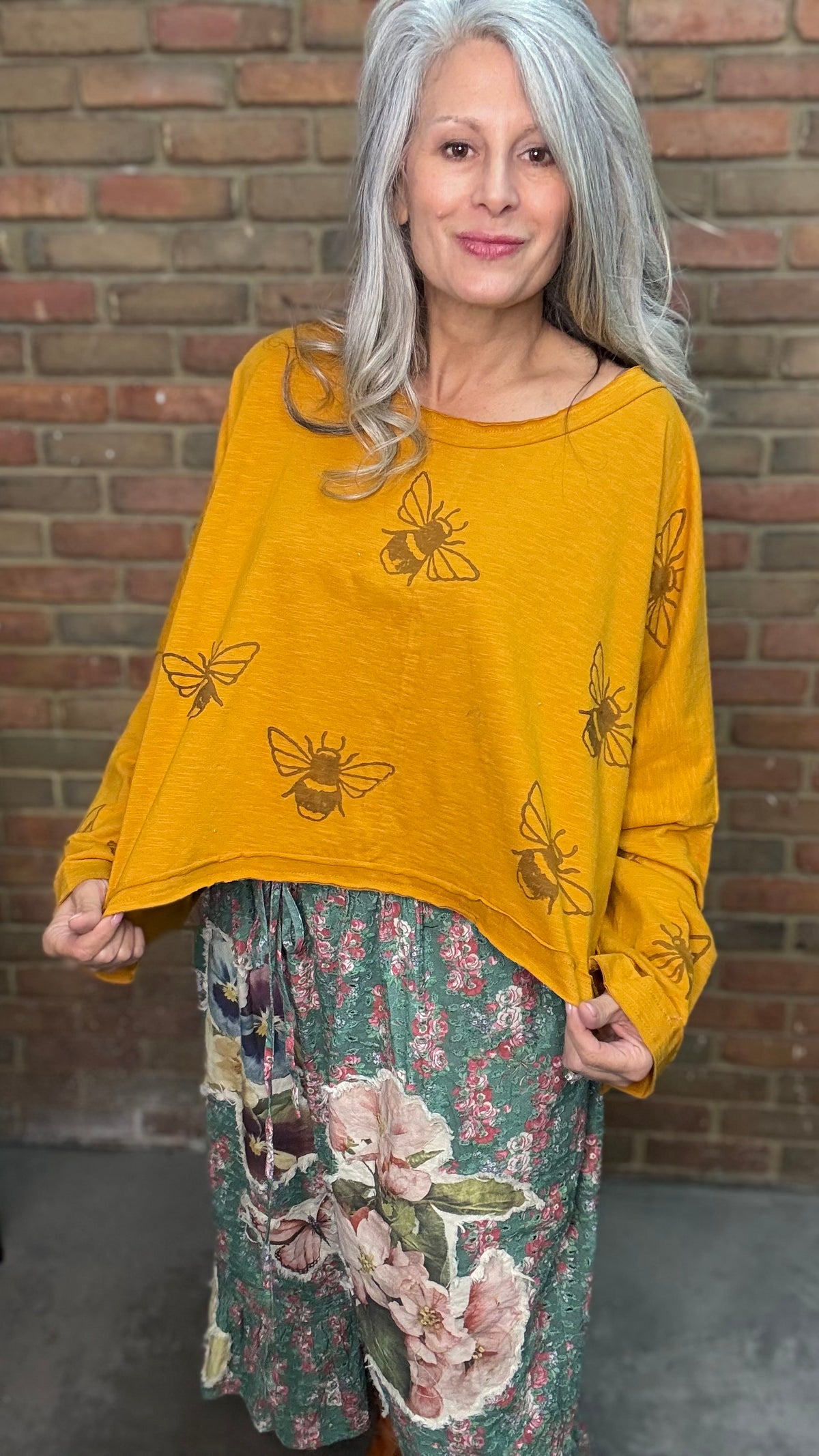 Orange Bee Cropped Top