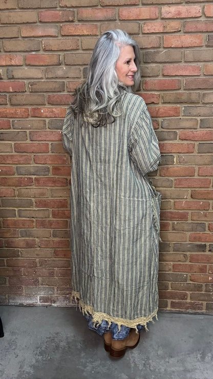 Lined Up Duster - Vintage Vault Boutique