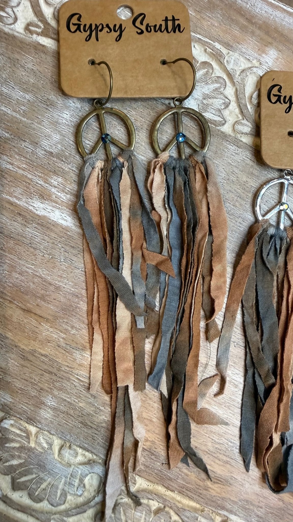 Peace with Tassel Earring - Vintage Vault Boutique