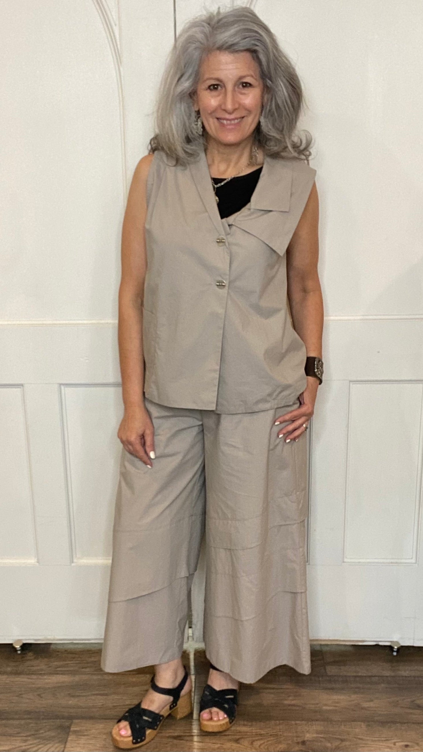 Esme Cotton Vest  Latte