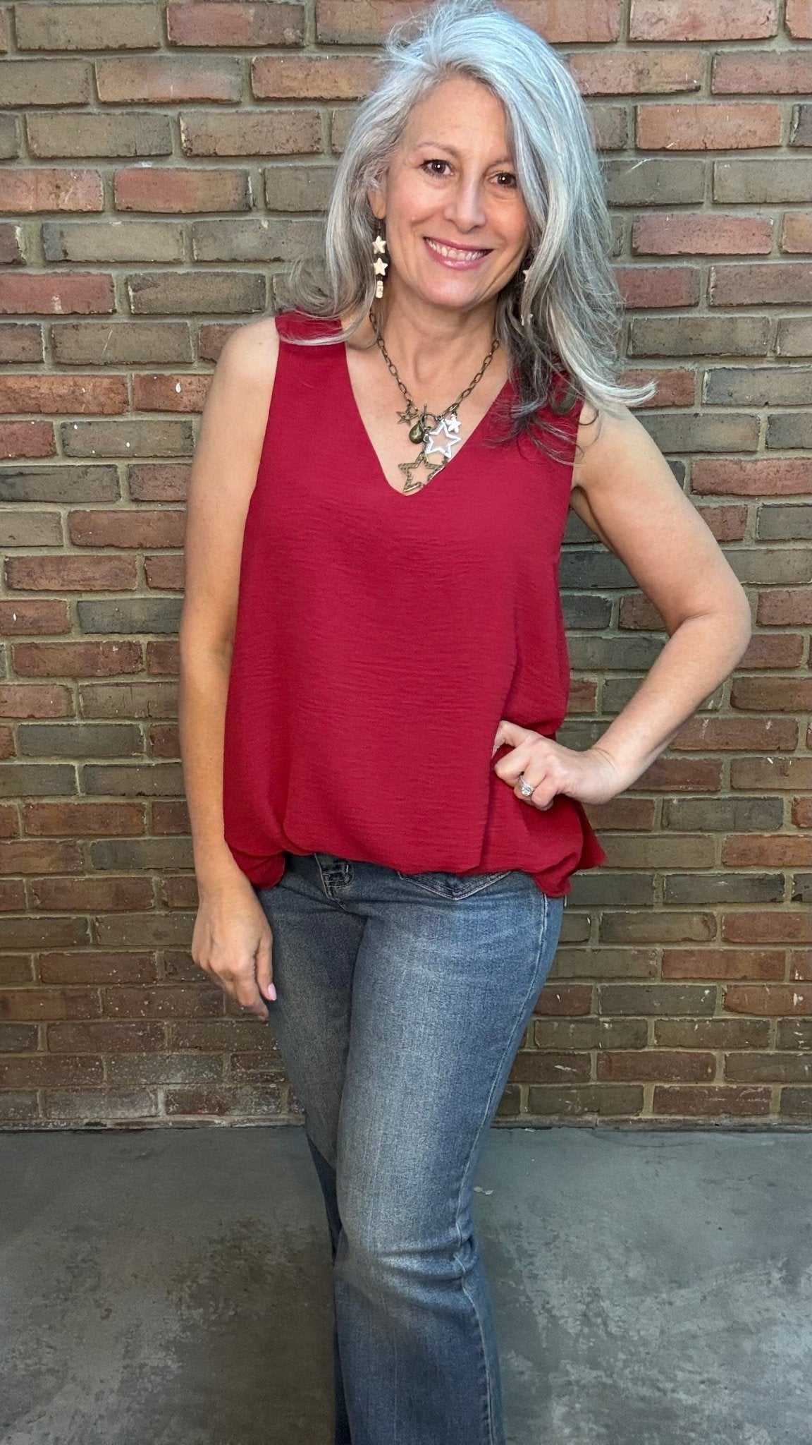 Red Balloon Front Tank Top - Vintage Vault Boutique