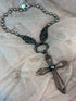 Large Crystal Cross Necklace - Vintage Vault Boutique