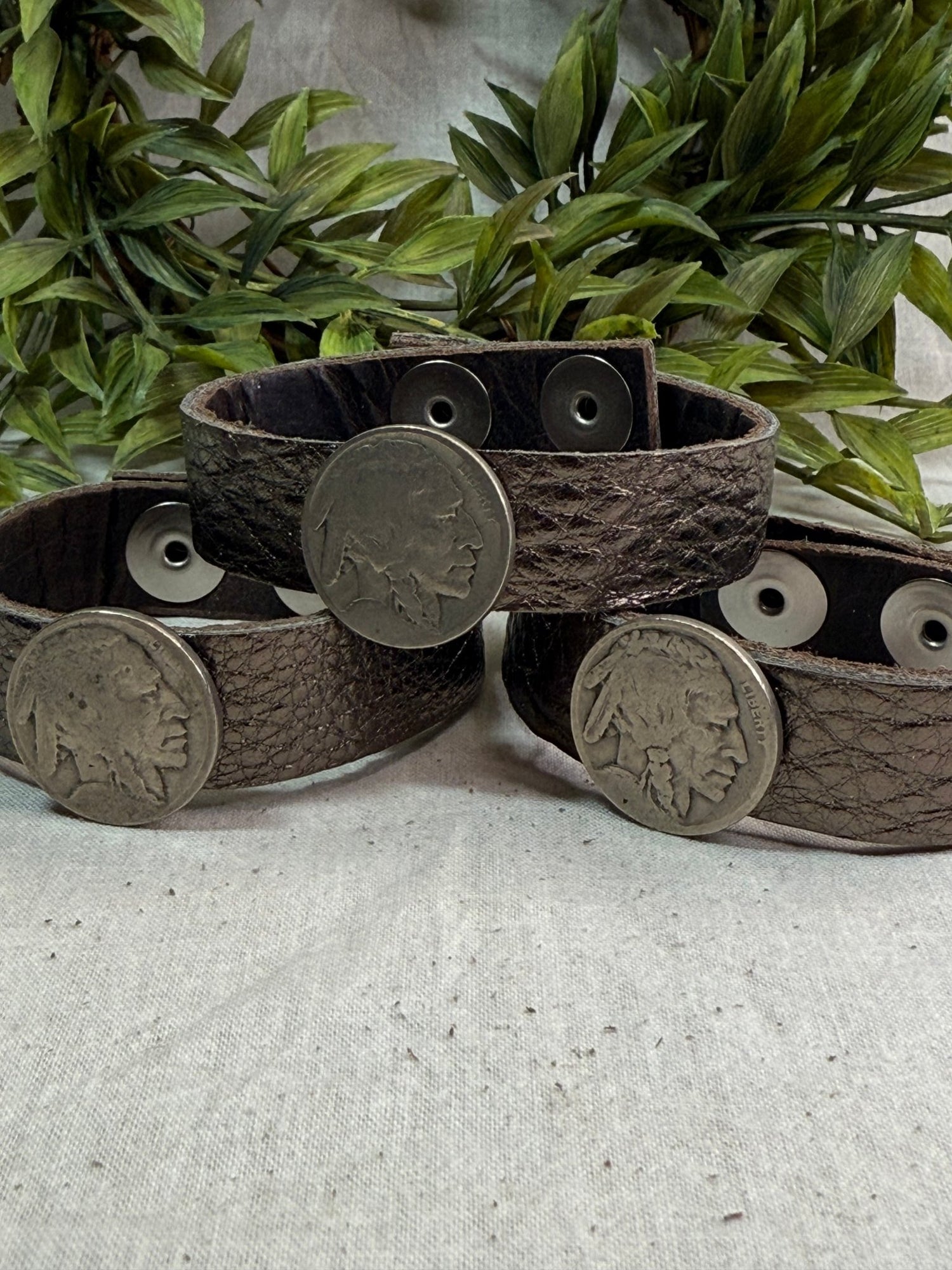 Buffalo Nickel Leather Snap Bracelet - Vintage Vault Boutique